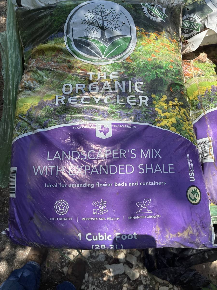 Bags of landscaper's mix with expanded shale