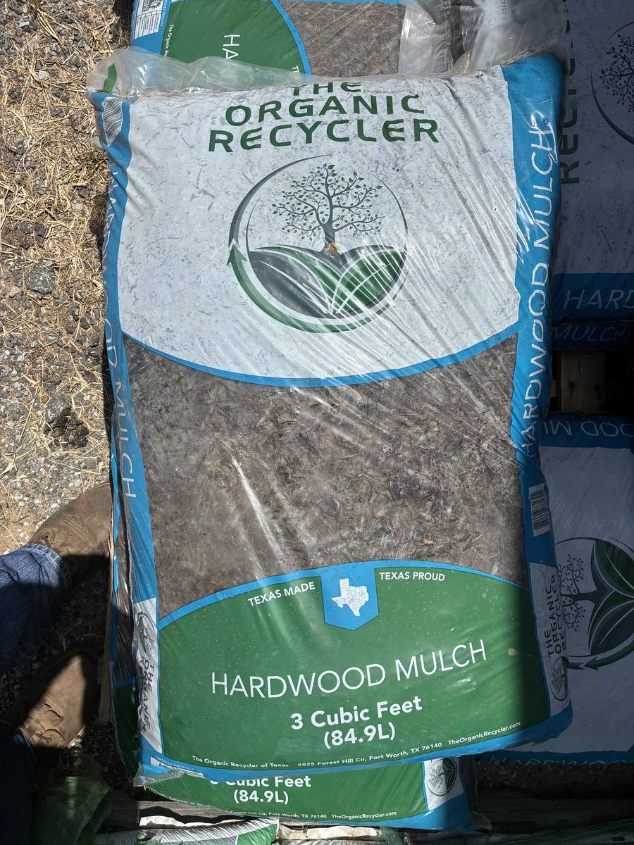 Three cubic foot bags of hardwood mulch